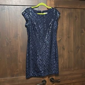 Navy sequin dress
